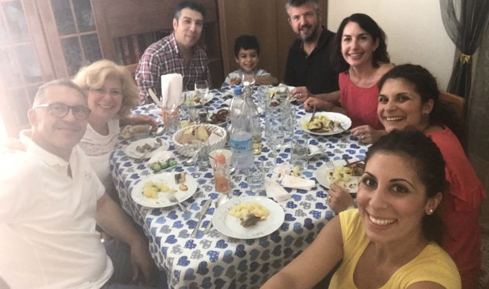 Traditional Sicilian lunch with a Palermo family